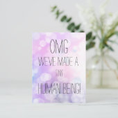 We hebben een klein mens gemaakt - Fun Birth Annou Briefkaart (Staand voorkant)