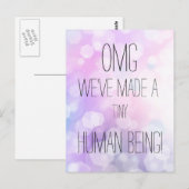 We hebben een klein mens gemaakt - Fun Birth Annou Briefkaart (Voorkant / Achterkant)