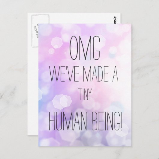 We hebben een klein mens gemaakt - Fun Birth Annou Briefkaart (Voorkant / Achterkant)