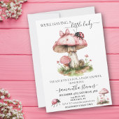 We hebben een kleine Lady Ladybug Pink Mushroom Kaart