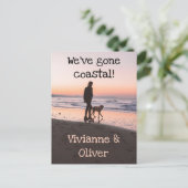 We hebben een kustfoto gemaakt van de Sunset Beach Aankondigingskaart (Staand voorkant)