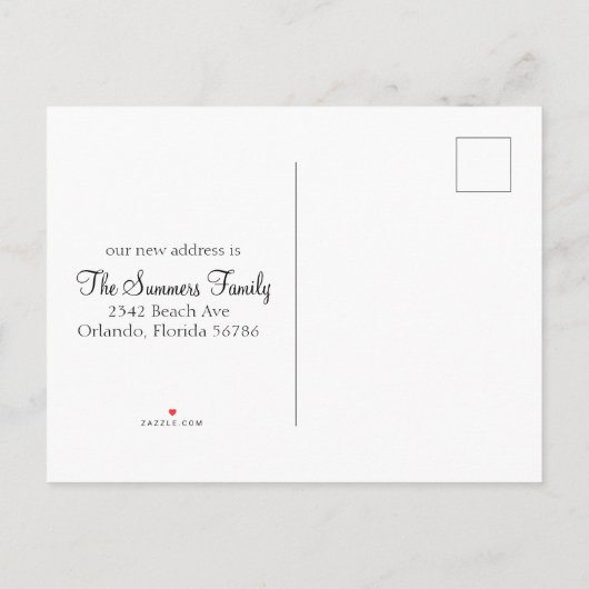 We hebben een kustverplaatsing gemaakt. aankondigingskaart (Achterkant)