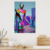 We hebben een leider Ken Gage Sci-Fi Robot nodig Poster (Keuken)