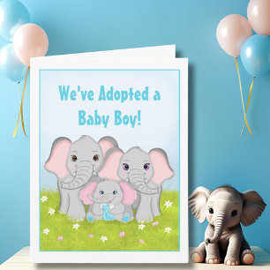 We hebben een lieve baby olifant familie geadoptee kaart