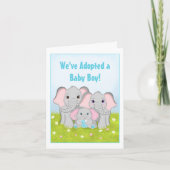 We hebben een lieve baby olifantenfamilie geadopte kaart (Voorkant)