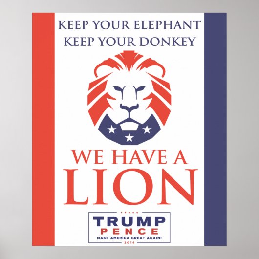 WE HEBBEN EEN LION - Trump/Pence 2016-Poster Poster (Voorkant)