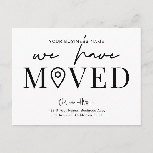 We hebben een minimale wijziging van het adres van briefkaart (Voorkant)