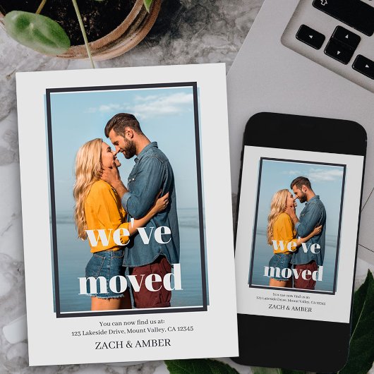 We hebben een minimalistisch offset-framed foto-ve aankondiging