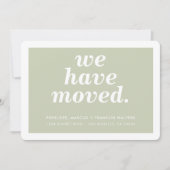 WE HEBBEN EEN modern, minimaal nieuw adres verplaa Aankondiging (Voorkant)