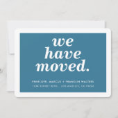 WE HEBBEN EEN modern, minimaal nieuw adres verplaa Aankondiging (Voorkant)