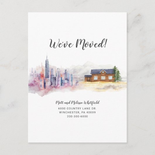 We hebben een modern Waterverf land bewogen Aankondigingskaart (Voorkant)