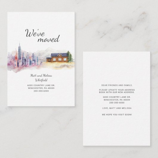 We hebben een modern Waterverf land bewogen Notitiekaartje (Voorkant / Achterkant)