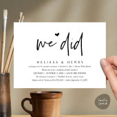 We hebben een moderne bruiloft Elopement receptie  Kaart