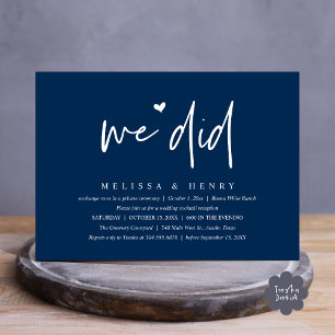 We hebben een moderne bruiloft Elopement receptie Kaart