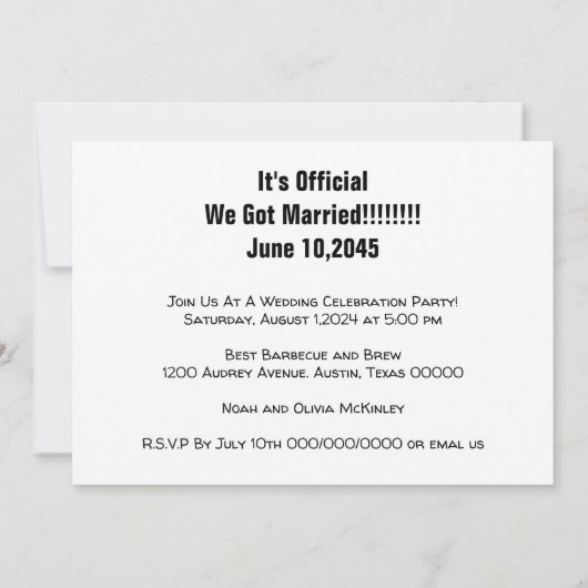 We hebben een moderne bruiloft foto gemaakt aankondiging (Achterkant)