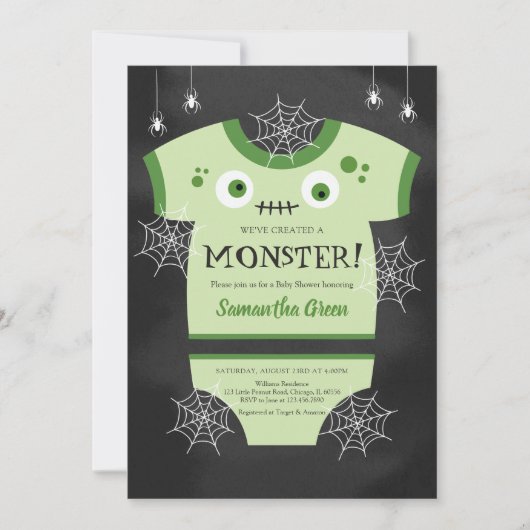 We hebben een monster babyshower gemaakt kaart (Voorkant)