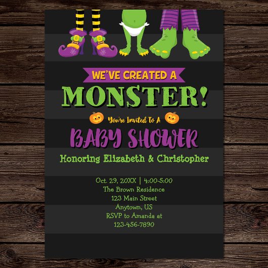 We hebben een Monster Creëer. Halloween Baby showe Kaart