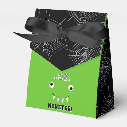 "We hebben een Monster" Halloween Baby shower Creë Bedankdoosjes (Voorkant Zijde)