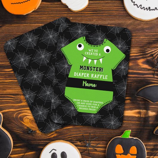 "We hebben een Monster" Halloween Baby shower Creë Informatiekaartje