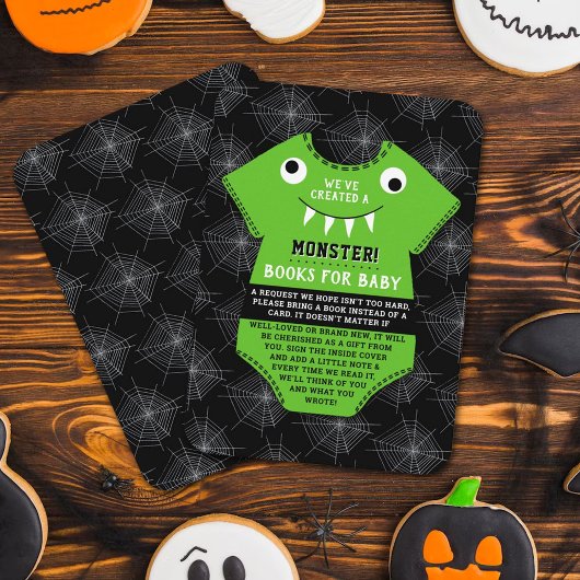 "We hebben een Monster" Halloween Baby shower Creë Informatiekaartje
