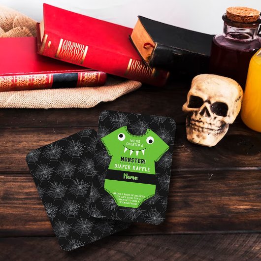 "We hebben een Monster" Halloween Baby shower Creë Informatiekaartje