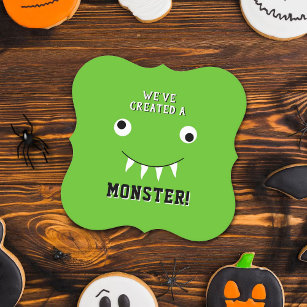 "We hebben een Monster" Halloween Baby shower Creë Kartonnen Onderzetters