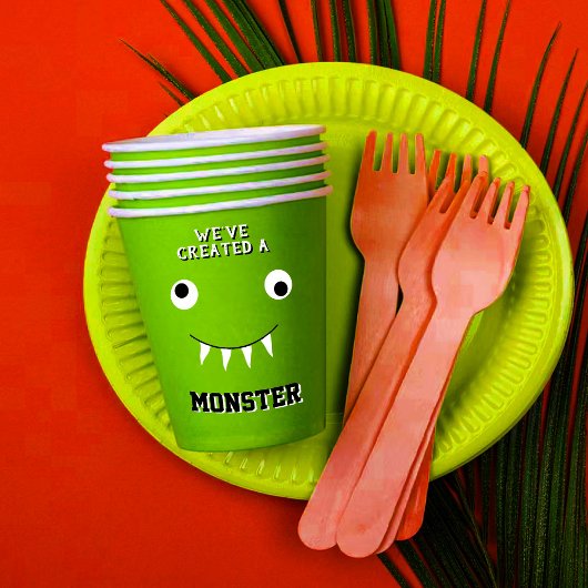 "We hebben een Monster" Halloween Baby shower Creë Papieren Bekers