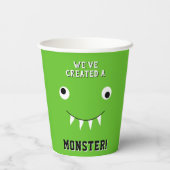 "We hebben een Monster" Halloween Baby shower Creë Papieren Bekers (Achterkant)