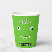 "We hebben een Monster" Halloween Baby shower Creë Papieren Bekers (Voorkant)