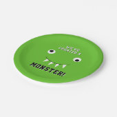 "We hebben een Monster" Halloween Baby shower Creë Papieren Bordje (Gekanteld)