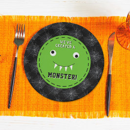 "We hebben een Monster" Halloween Baby shower Creë Papieren Bordje
