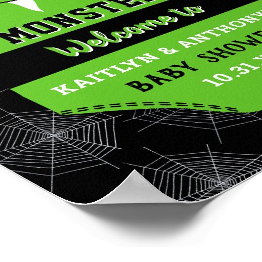 "We hebben een Monster" Halloween Baby shower Creë Poster (Hoek)