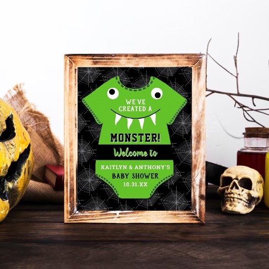 "We hebben een Monster" Halloween Baby shower Creë Poster