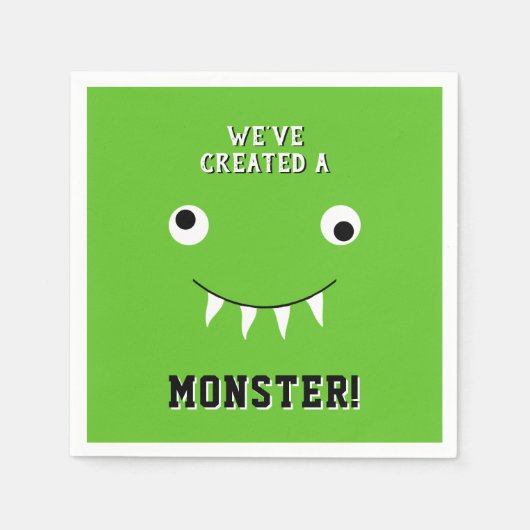 "We hebben een Monster" Halloween Baby shower Creë Servet (Voorkant)