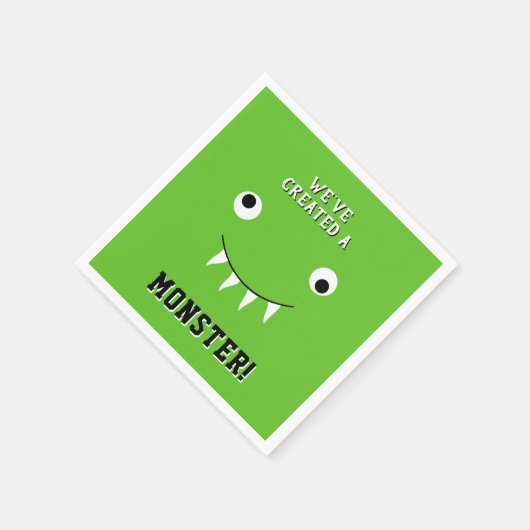 "We hebben een Monster" Halloween Baby shower Creë Servet (Hoek)