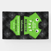 "We hebben een Monster" Halloween Baby shower Creë Spandoek (Horizontaal)