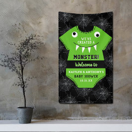 "We hebben een Monster" Halloween Baby shower Creë Spandoek
