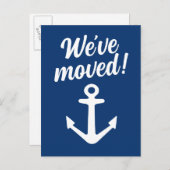 We hebben een nautisch anker bewegende aankondigin aankondigingskaart (Voorkant / Achterkant)