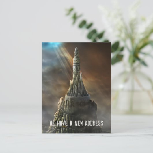 We hebben een nieuw adres - Briefkaart uitnodiging (Staand voorkant)