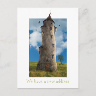 We hebben een nieuw adres | Grappige familie toren Aankondigingskaart