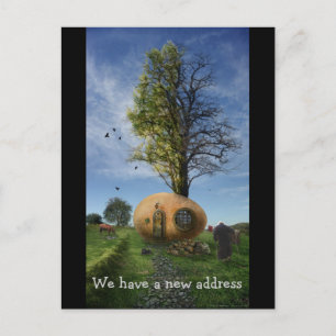 We hebben een nieuw adres   Old Egg House Aankondigingskaart