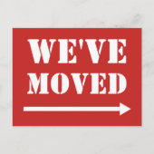 We hebben een nieuw adres pijl bewegend briefkaart (Voorkant)