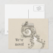 We hebben een nieuw adres slakkenhuis Briefkaart v (Voorkant / Achterkant)