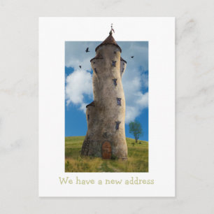 We hebben een nieuw adres   Tower voor de familie  Aankondigingskaart