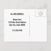 We hebben een nieuw adres verplaatst aankondigingskaart (Achterkant)