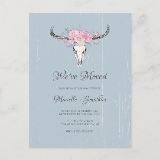 We hebben een nieuw adres verplaatst, bijtende Cow Aankondigingskaart (Voorkant)