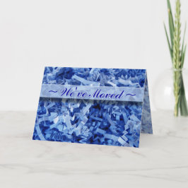 We hebben een nieuw adres verplaatst, blauwe, gekr aankondiging