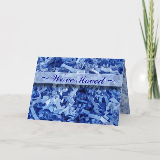 We hebben een nieuw adres verplaatst, blauwe, gekr aankondiging (Voorkant)