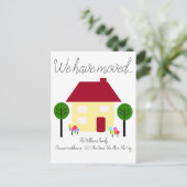 We hebben een nieuw adres verplaatst briefkaart (Staand voorkant)
