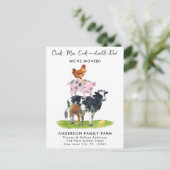 We hebben een nieuw adres verplaatst voor moderne  aankondigingskaart (Staand voorkant)